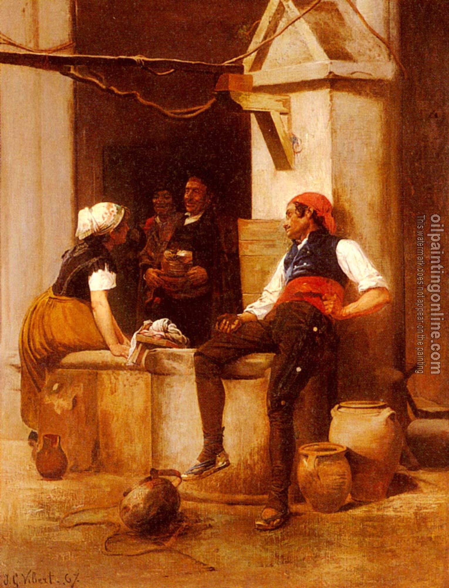 Vernon, Emile - Georges Conversation At The Fountain